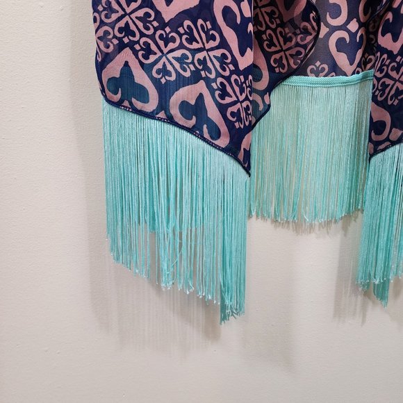 Lularoe NWT Monroe kimono coverup with fringe hemline woman's size S - Picture 9 of 9